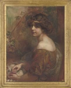 Portrait Of Violet Clayton by Henry John Stock