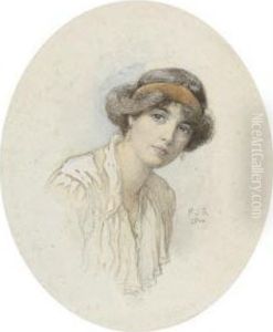Portrait Of A Woman Believed To Be Violet Clayton by Henry John Stock