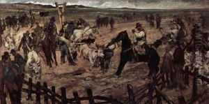 Marking the young bulls in Maremma