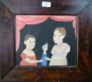 Two Young Girls And A Doll by Joseph Whiting Stock