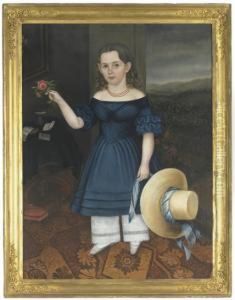 Portrait Of Martha Otis Bullock (girl In A Blue Dress) by Joseph Whiting Stock