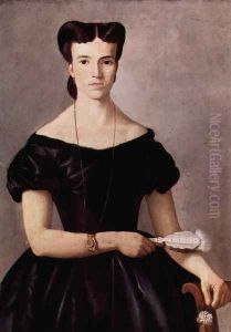 Lady with fan by Giovanni Fattori