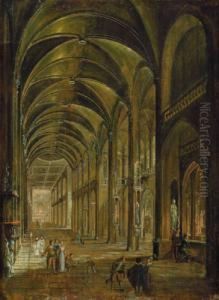 Kircheninterieur Mit Vielen Figuren