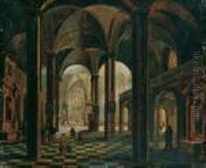 Phantastische Kircheninterieurs Mit Reicher Figurenstaffage