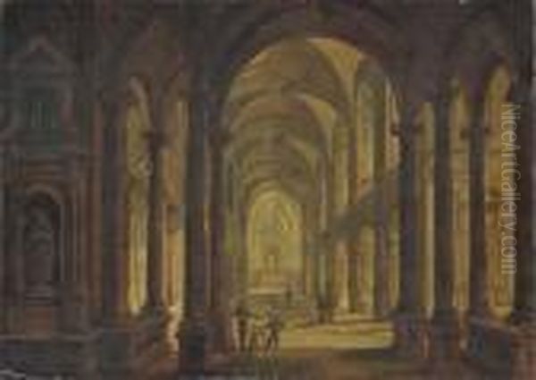 The Interior Of A Church At Night - view 1