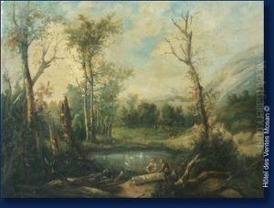 Scene Champetre by Ildephonse Stocquart