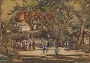 La Fete, Papeete Tahiti by Margaret Olrog Stoddart