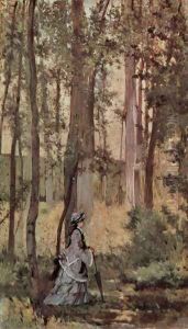 Lady in the forest by Giovanni Fattori