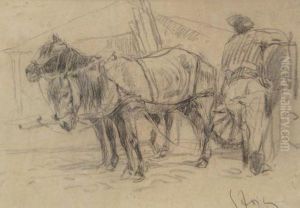 Cart With Horses by Dumitrescu Stoica
