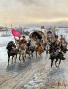 Advancing Cossack Convoy by Konstantin Stoilov
