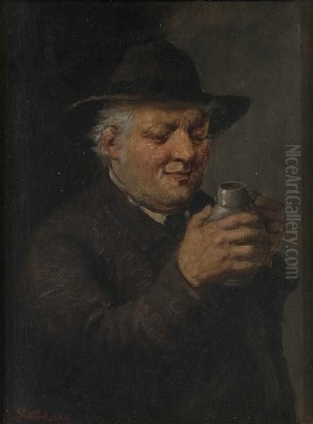 A Refreshing Drink, And Peasant Smoking - view 1