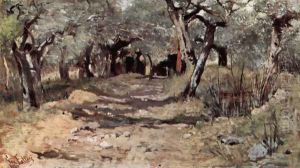 Dirt in the olive grove by Giovanni Fattori