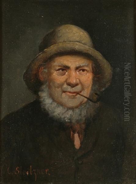 Portrait, Head And Shoulders, Of A Bearded Gentleman Smoking A Pipe; And A Companion - view 1