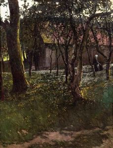 Bauerin Im Obstgarten by Josef Stoitzner