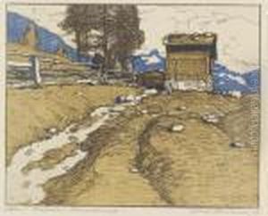 Lithographie In Farbe by Josef Stoitzner