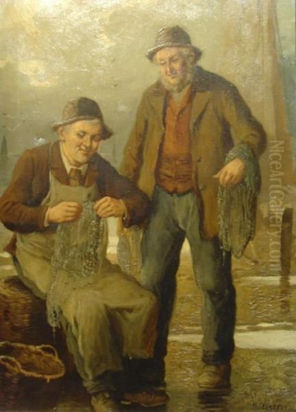 Fischer Beim Reparieren Der Netze - view 1