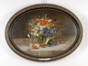 Wiesenblumenstrausin Vase by Konstantin Stoitzner