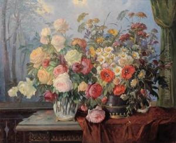 /attributed Stilleben Mit Rosen- Und Wiesenblumenstraus - view 1