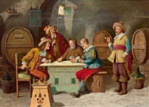 Kartenrunde Im Weinkeller