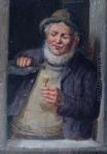 Old Fisherman; And Another, Old Man With Glass Of Wine by Konstantin Stoitzner