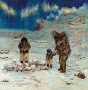 Innuit Mourners (aurora Borealis) by Frank Wilbert Stokes