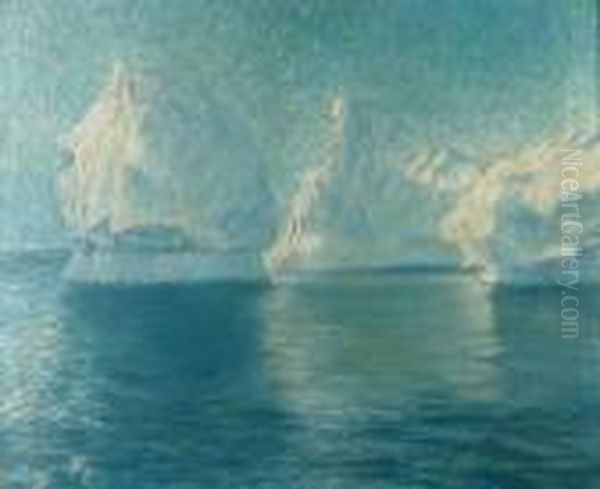Moonlight Shimmer And Bergs, Antarctica - view 1