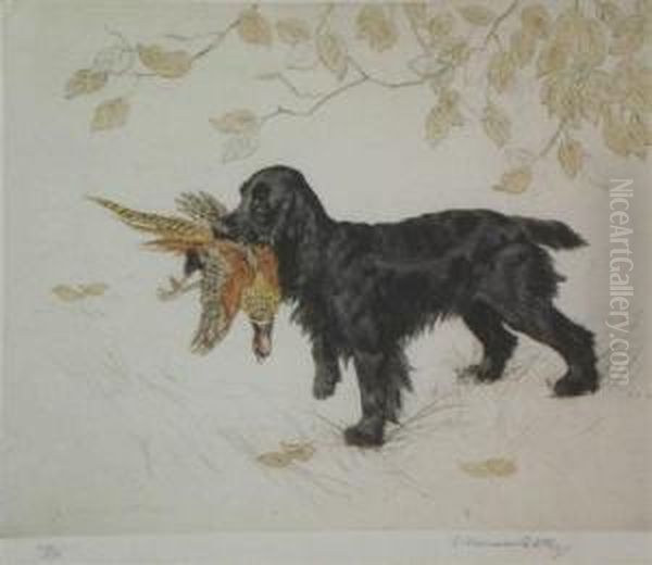 Spaniel With Pheasant - view 1