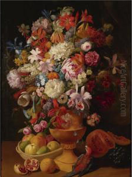 Still Life With Flowers, Fruit And Parrot - view 1