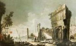 Veduta Ideale Di Porto Con Arco Di Trionfo by Antonio, Tonino Stom