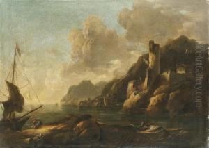 Veduta Costiera Con Torre E Figure by Antonio, Tonino Stom
