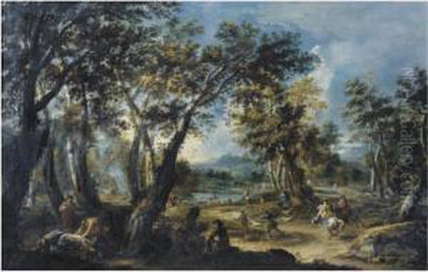 Landscape With A Stag Hunt - view 1