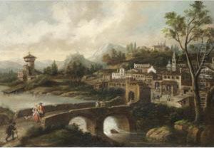 Veduta Di Citta Su Un Fiume Veduta Di Citta Su Un Fiume