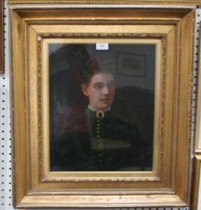 Portrait Of A Lady Wearing A White Chemise