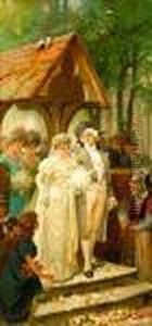 Stone, - 'the Happy Bride',
Initialledms And Dated '88 Bottom Left, Oil On Canvas, 80cm By 38cm by Marcus Stone