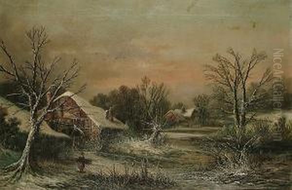 A Winter Landscape With A Watermill - view 1