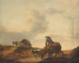 A Rider In A Landscape With Dunes by Dirck Willemsz. Stoop