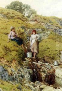 A Highland Burn, Balmacara, Near Kyle Of Lochalsh by Myles Birket Foster