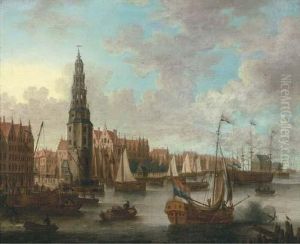 A View Of The Ij, Amsterdam With The Haringpakkerstoren