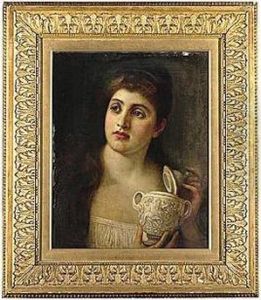 R.a., -, Pandora Opening The 
Jar, Signed With A Monogram C.r., Oil On Canvas, 50 By 39 Cm.; 19n By 
15iin