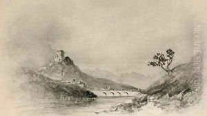 Alpine River Landscape by Myles Birket Foster
