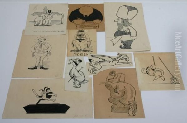 Orig. Drawings: 10 Various 
Original Drawings In Ink By Robert Storm P. Varoius Sizes. [no Date] - view 1
