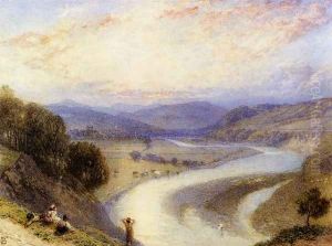 Melrose Abbey From The Banks Of The Tweed by Myles Birket Foster