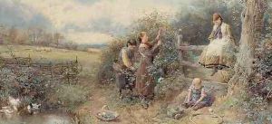 Blackberry Gathers by Myles Birket Foster