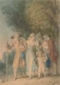 An Illustration To Oliver Goldsmith's 'the Deserted Village': On The Way To Market by Thomas Stothard