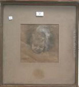 Portrait Study Of A Baby's Head by Edward William Stott