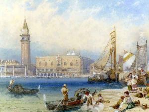 St. Mark's And The Ducal Palace From San Giorgio Maggiore by Myles Birket Foster