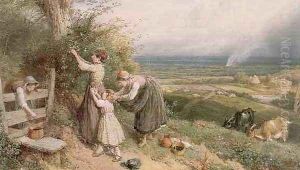 Picking Blackberries by Myles Birket Foster