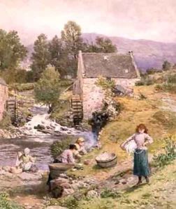 A Mill Pool by Myles Birket Foster