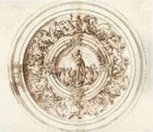 Poseidon In The Center,surrounded By A Battle Of Tritons Poseidon In The Center,surrounded By A Battle Of Tritons