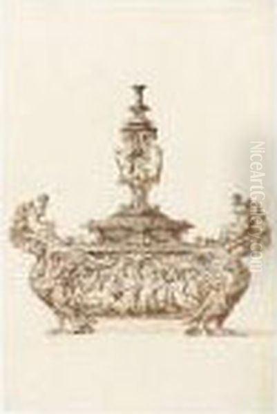 Design For An Elaborate Covered Salt Cellar - view 1